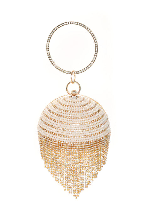GLAMOUR PEARL AND GOLD CLUTCH