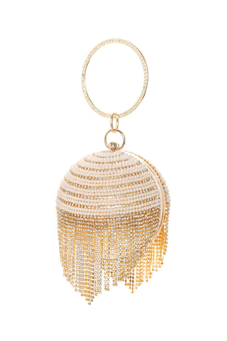 GLAMOUR PEARL AND GOLD CLUTCH