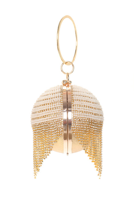 GLAMOUR PEARL AND GOLD CLUTCH
