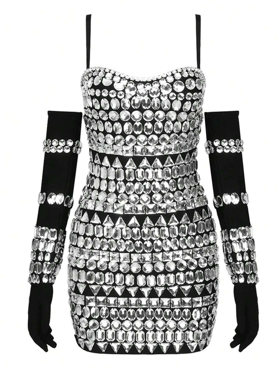 BODYCON 'DIAMOND' DRESS WITH SLEEVES